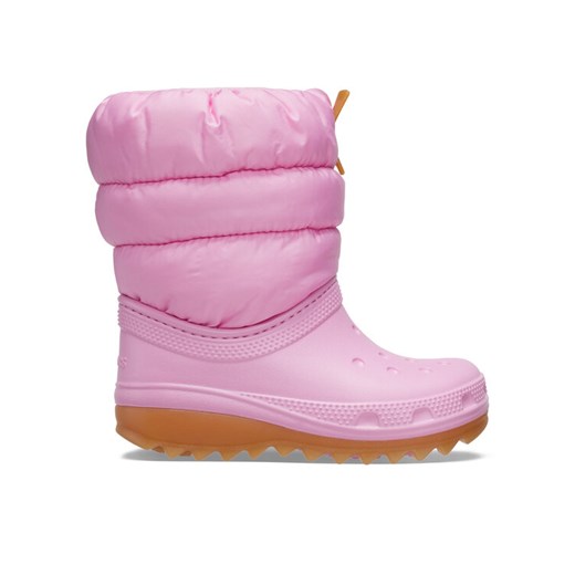 Śniegowce Crocs Classic Neo Puff Boot K 207684 Różowy ze sklepu eobuwie.pl w kategorii Buty zimowe dziecięce - zdjęcie 182117086