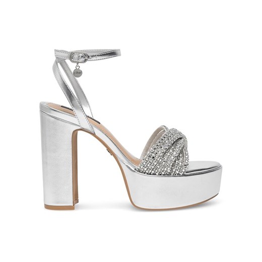 Sandały Nine West WFA2736-1 Srebrny ze sklepu eobuwie.pl w kategorii Sandały damskie - zdjęcie 182117228