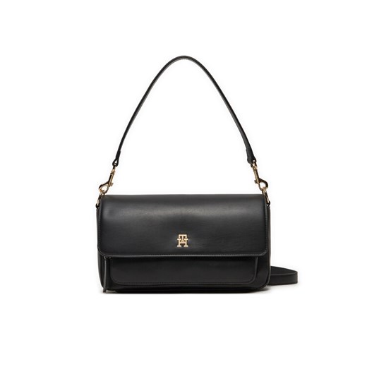 Torebka Tommy Hilfiger Soft Utility Lrg Crossover Pu AW0AW16286 Czarny ze sklepu eobuwie.pl w kategorii Torebki damskie - zdjęcie 182117447
