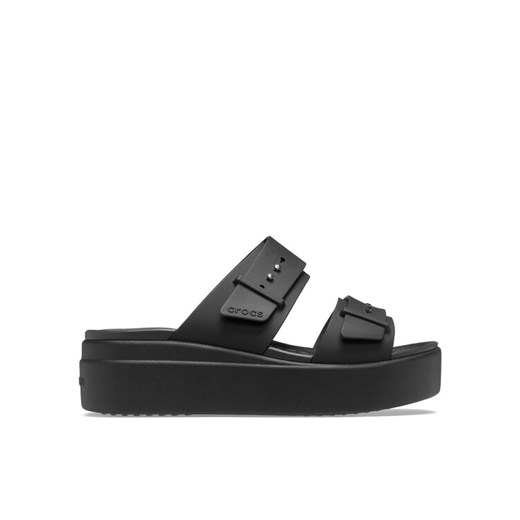 Klapki Crocs Brooklyn Sandal Lowwdg 207431 Czarny ze sklepu eobuwie.pl w kategorii Klapki damskie - zdjęcie 182117675
