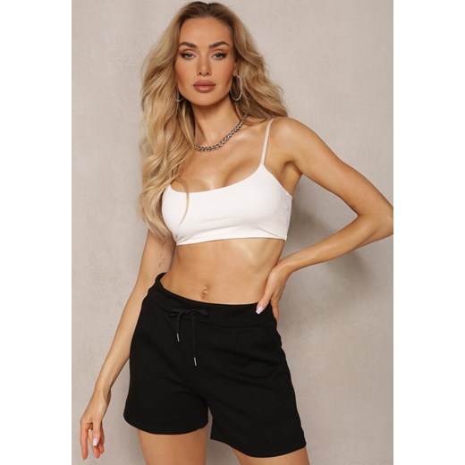 Czarne Szorty High Waist przed Kolano Saxonia ze sklepu renee.pl w kategorii Szorty - zdjęcie 182592785