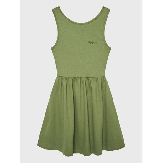 Pepe Jeans Sukienka codzienna Godivay PG951588 Zielony Regular Fit ze sklepu MODIVO w kategorii Sukienki dziewczęce - zdjęcie 182593825