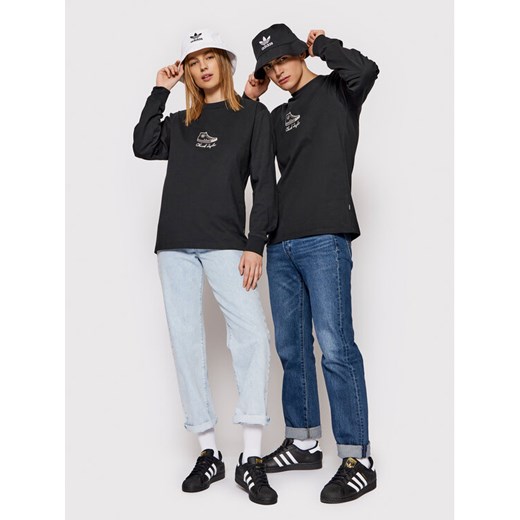 Converse Longsleeve Icon Signature 10023637-A01 Czarny Standard Fit ze sklepu MODIVO w kategorii T-shirty męskie - zdjęcie 182593836