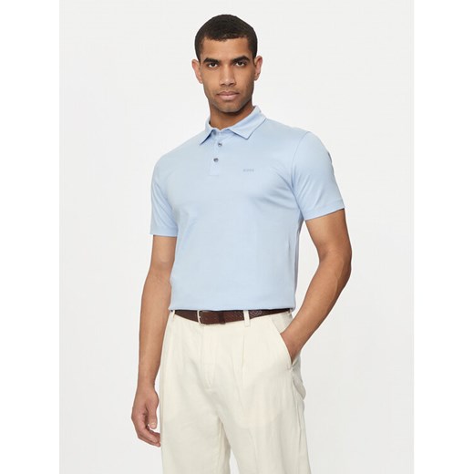 Boss Polo Palosh 30 50471335 Błękitny Slim Fit ze sklepu MODIVO w kategorii T-shirty męskie - zdjęcie 182593859