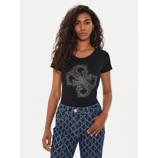 Guess T-Shirt W4YI37 J1314 Czarny Regular Fit ze sklepu MODIVO w kategorii Bluzki damskie - zdjęcie 182593866