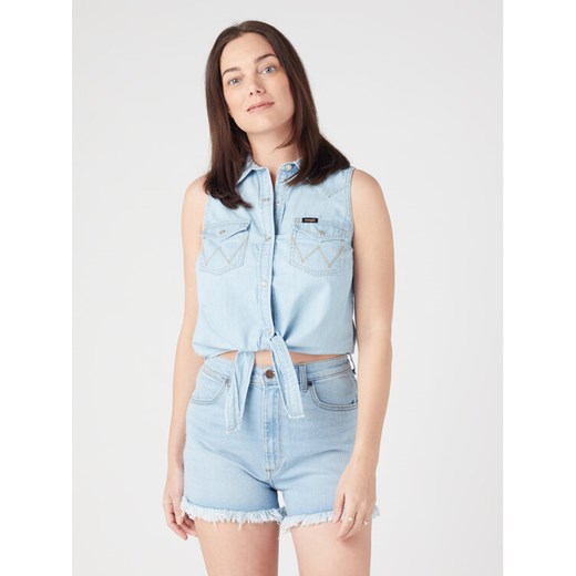 Wrangler Top W5WTHWXAZ 112334379 Błękitny Regular Fit ze sklepu MODIVO w kategorii Bluzki damskie - zdjęcie 182594048