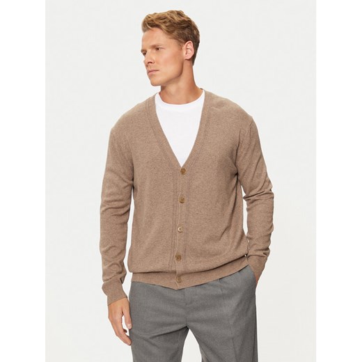 Sisley Kardigan 1041S600M Beżowy Regular Fit ze sklepu MODIVO w kategorii Swetry męskie - zdjęcie 182594177
