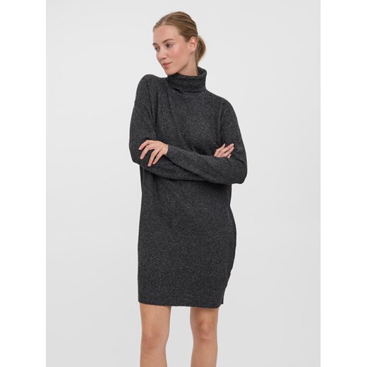 Vero Moda Sukienka dzianinowa 10199744 Czarny Regular Fit ze sklepu MODIVO w kategorii Sukienki - zdjęcie 182594265