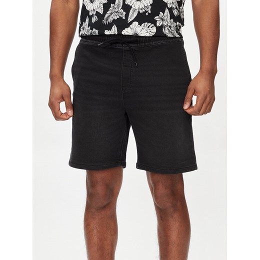 Jack&Jones Szorty jeansowe Chris 12249165 Czarny Relaxed Fit ze sklepu MODIVO w kategorii Spodenki męskie - zdjęcie 182594379