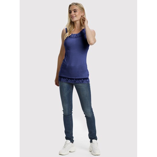 Cream Top Florence 10600385 Granatowy Slim Fit ze sklepu MODIVO w kategorii Bluzki damskie - zdjęcie 182594409