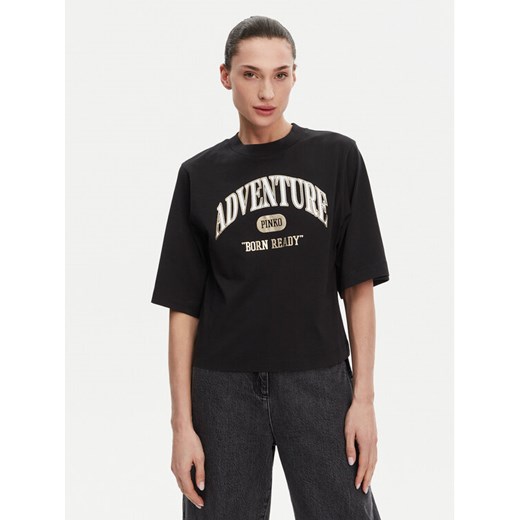 PINKO T-Shirt Niamey 104604 A2CS Czarny Regular Fit ze sklepu MODIVO w kategorii Bluzki damskie - zdjęcie 182594478