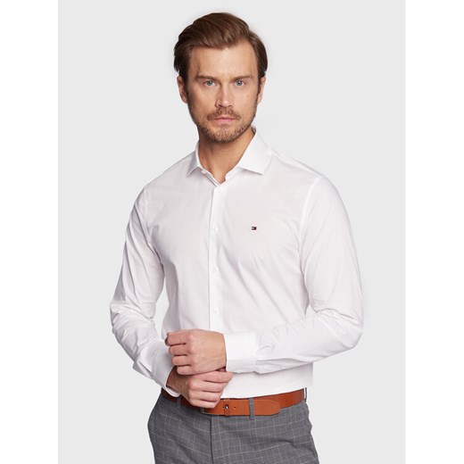 Tommy Hilfiger Koszula MW0MW25040 Biały Slim Fit ze sklepu MODIVO w kategorii Koszule męskie - zdjęcie 182594508