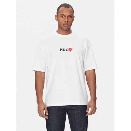 HUGO T-Shirt Dewdam 50530557 Biały Relaxed Fit ze sklepu MODIVO w kategorii T-shirty męskie - zdjęcie 182594617