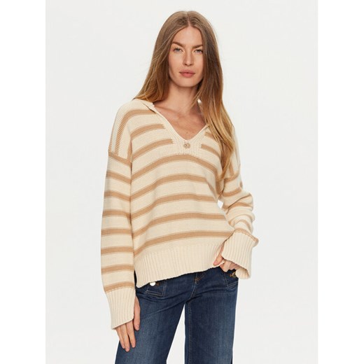 TWINSET Sweter 241TP3210 Beżowy Loose Fit ze sklepu MODIVO w kategorii Swetry damskie - zdjęcie 182594715