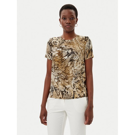 Marciano Guess Bluzka Blusa tatjana ss printed Brązowy Comfort Fit ze sklepu MODIVO w kategorii Bluzki damskie - zdjęcie 182594746
