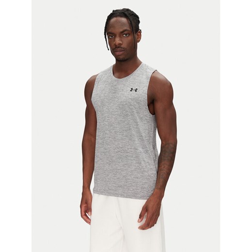 Under Armour Tank top Tech 1382795 Szary Regular Fit ze sklepu MODIVO w kategorii T-shirty męskie - zdjęcie 182594756