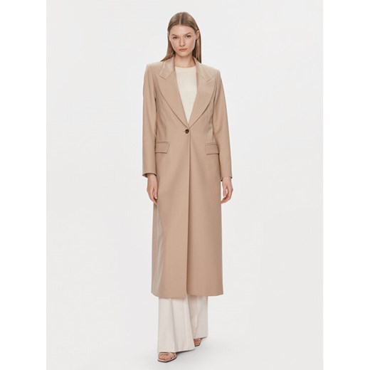 IVY OAK Płaszcz wełniany Jil Sue IO119088 Beżowy Regular Fit ze sklepu MODIVO w kategorii Płaszcze damskie - zdjęcie 182594805