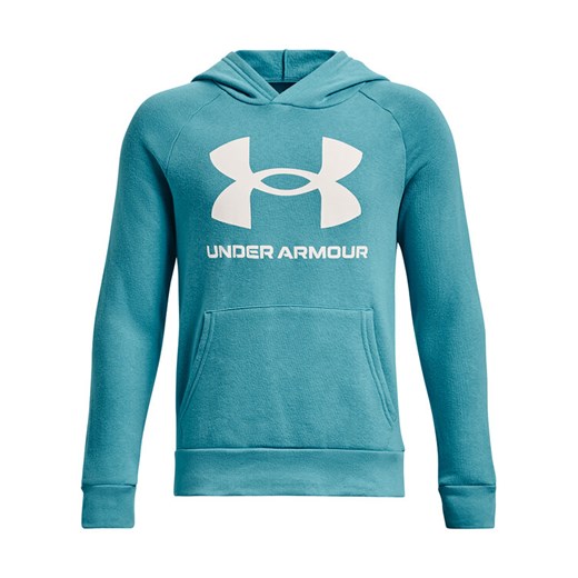 Under Armour Bluza UA Rival Fleece Hoodie 1357585 Zielony Relaxed Fit ze sklepu MODIVO w kategorii Bluzy męskie - zdjęcie 182594875