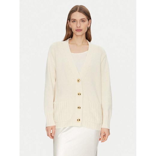 Luisa Spagnoli Kardigan Canolo 58505 Écru Regular Fit ze sklepu MODIVO w kategorii Swetry damskie - zdjęcie 182595116