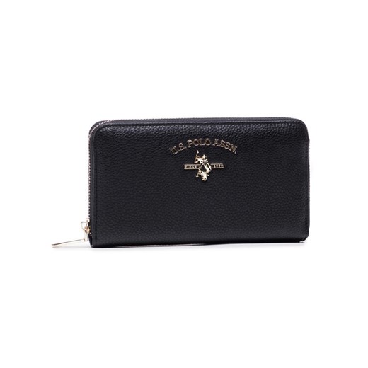 U.S. Polo Assn. Duży Portfel Damski Stanford L Zip Wallet BEUSS5184WVP000 Czarny ze sklepu MODIVO w kategorii Portfele damskie - zdjęcie 182595139