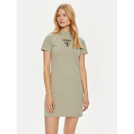 Guess Sukienka codzienna V4YK02 KCDH1 Zielony Regular Fit ze sklepu MODIVO w kategorii Sukienki - zdjęcie 182595197