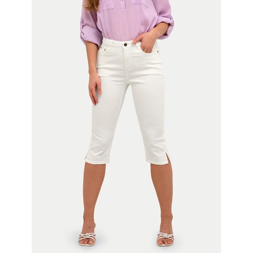 Kaffe Spodnie capri Zelina 10506525 Biały Slim Fit ze sklepu MODIVO w kategorii Jeansy damskie - zdjęcie 182595216