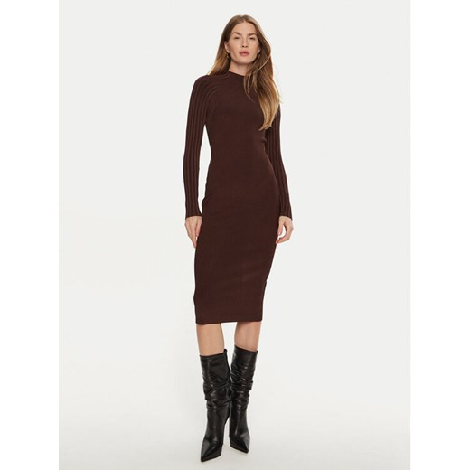 Marciano Guess Sukienka dzianinowa 4BGK45 5036Z Brązowy Regular Fit ze sklepu MODIVO w kategorii Sukienki - zdjęcie 182595248