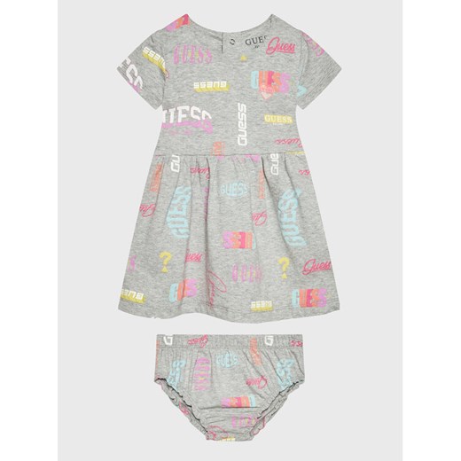 Guess Sukienka codzienna A3RK00 J1313 Szary Regular Fit ze sklepu MODIVO w kategorii Sukienki niemowlęce - zdjęcie 182595346