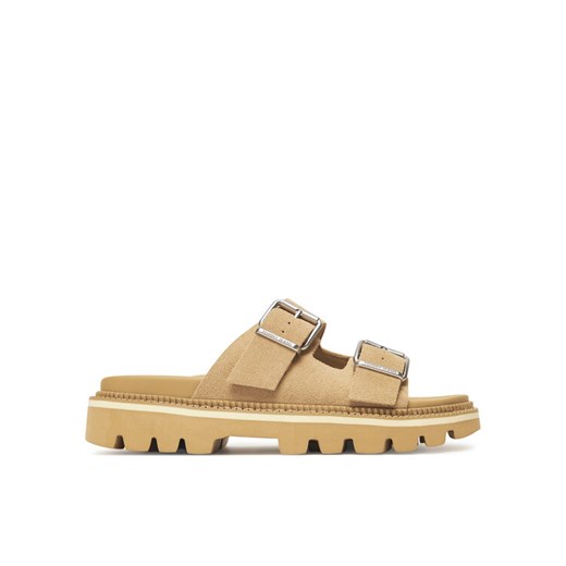 Tommy Jeans Klapki Tjw Double Strap Sandal Suede EN0EN02797 Brązowy ze sklepu MODIVO w kategorii Klapki damskie - zdjęcie 182595377