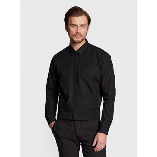 Calvin Klein Koszula Hidden K10K109891 Czarny Extra Slim Fit ze sklepu MODIVO w kategorii Koszule męskie - zdjęcie 182595416