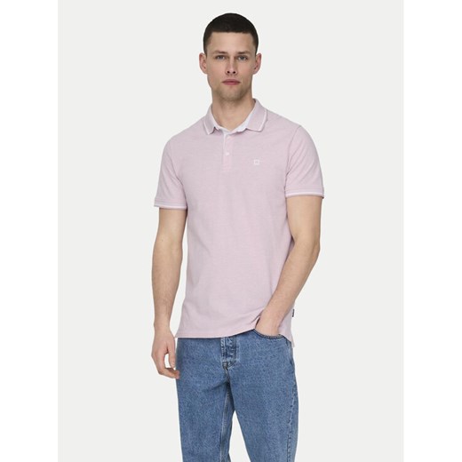 Only & Sons Polo Fletcher 22024827 Różowy Regular Fit ze sklepu MODIVO w kategorii T-shirty męskie - zdjęcie 182595488