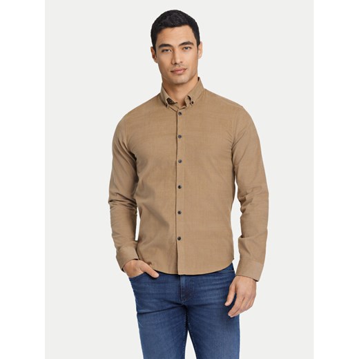 Lindbergh Koszula 30-203248A Beżowy Relaxed Fit ze sklepu MODIVO w kategorii Koszule męskie - zdjęcie 182595529