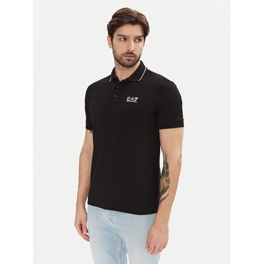 EA7 Emporio Armani Polo 8NPF16 PJVUZ 1200 Czarny Slim Fit ze sklepu MODIVO w kategorii T-shirty męskie - zdjęcie 182595559