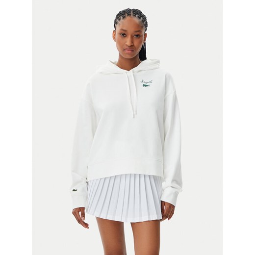 Lacoste Bluza SF2649 Biały Relaxed Fit ze sklepu MODIVO w kategorii Bluzy damskie - zdjęcie 182595585