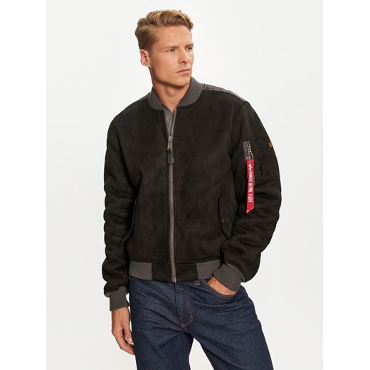 Alpha Industries Kurtka bomber 148122 Czarny Regular Fit ze sklepu MODIVO w kategorii Kurtki męskie - zdjęcie 182595587
