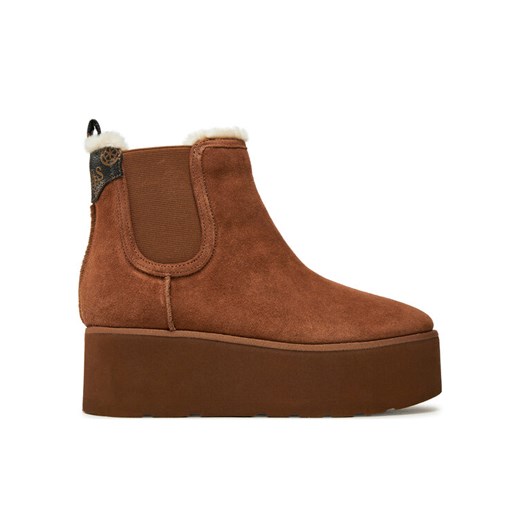 Guess Botki Jilaine2 FLFJL2 LEA10 Brązowy ze sklepu MODIVO w kategorii Botki - zdjęcie 182595648