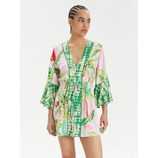 Maaji Kimono Retro Palms PT2472CPO001 Kolorowy Relaxed Fit ze sklepu MODIVO w kategorii Odzież plażowa - zdjęcie 182595705