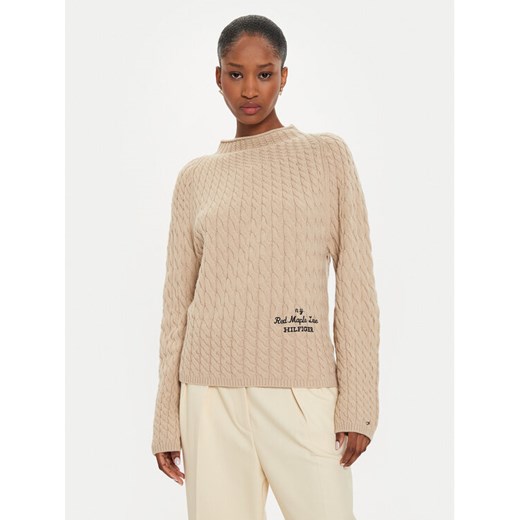 Tommy Hilfiger Sweter WW0WW42144 Beżowy Relaxed Fit Tommy Hilfiger XXL MODIVO