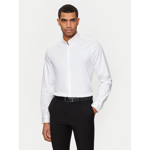 Calvin Klein Koszula K10K113339 Biały Slim Fit ze sklepu MODIVO w kategorii Koszule męskie - zdjęcie 182595818