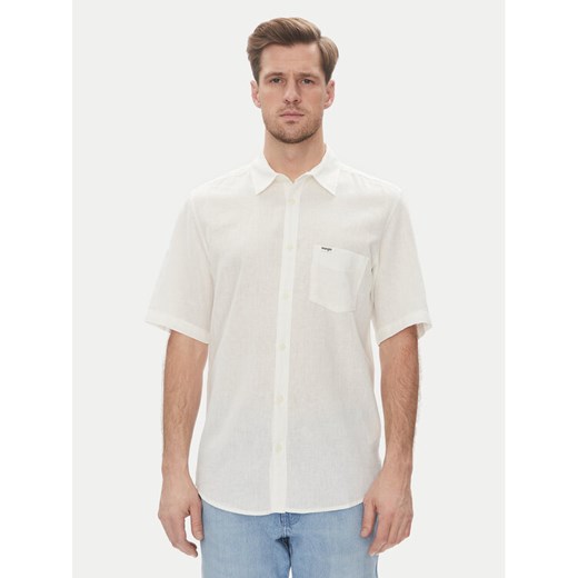 Wrangler Koszula 1 Pkt 112362728 Biały Regular Fit ze sklepu MODIVO w kategorii Koszule męskie - zdjęcie 182595828