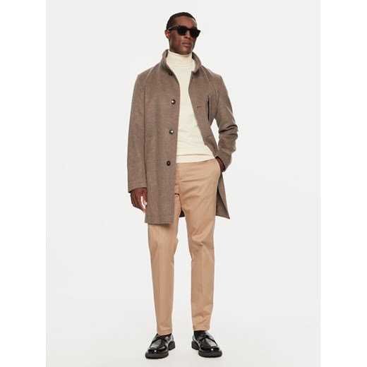 Boss Płaszcz wełniany H-Hyde 50525764 Beżowy Slim Fit ze sklepu MODIVO w kategorii Płaszcze męskie - zdjęcie 182595847