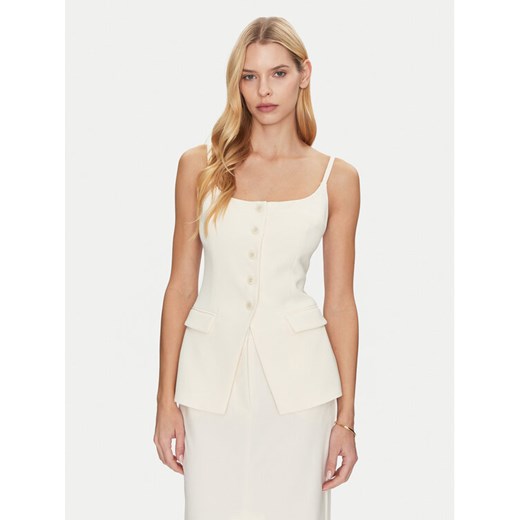 Simona Corsellini Top P25CPTO00801 Beżowy Slim Fit ze sklepu MODIVO w kategorii Bluzki damskie - zdjęcie 182595848