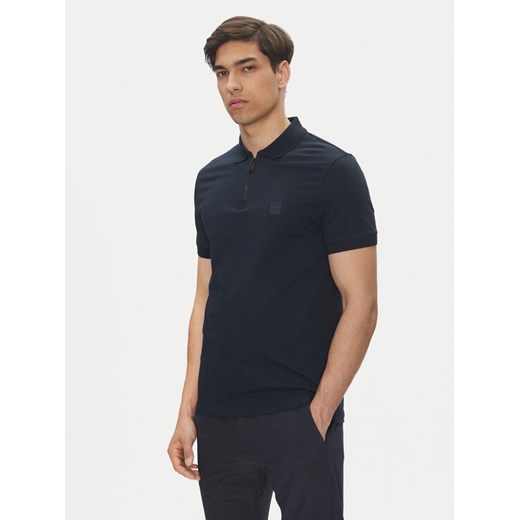 BOSS Polo Passerzip 50537507 Granatowy Slim Fit ze sklepu MODIVO w kategorii T-shirty męskie - zdjęcie 182595876