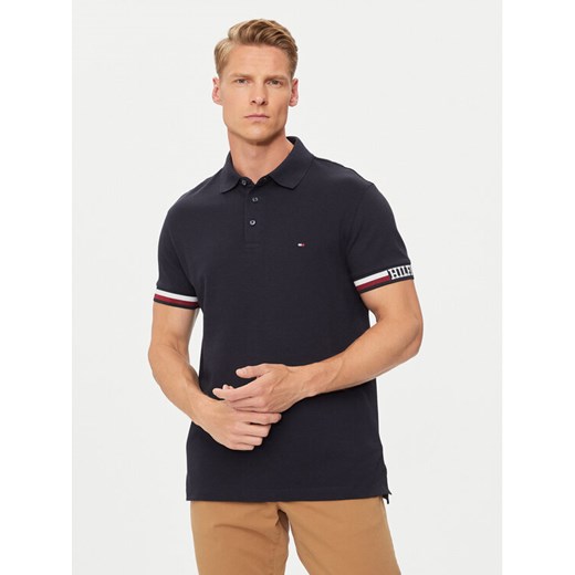 Tommy Hilfiger Polo Monotype Flag MW0MW33585 Granatowy Slim Fit ze sklepu MODIVO w kategorii T-shirty męskie - zdjęcie 182595899