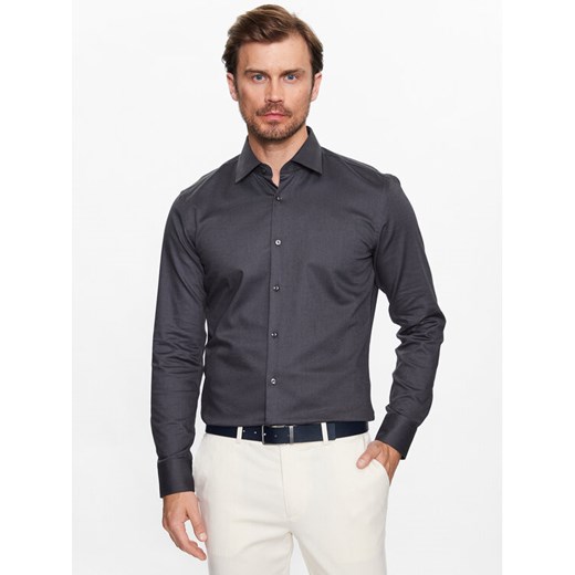 Boss Koszula 50470583 Szary Slim Fit ze sklepu MODIVO w kategorii Koszule męskie - zdjęcie 182595955