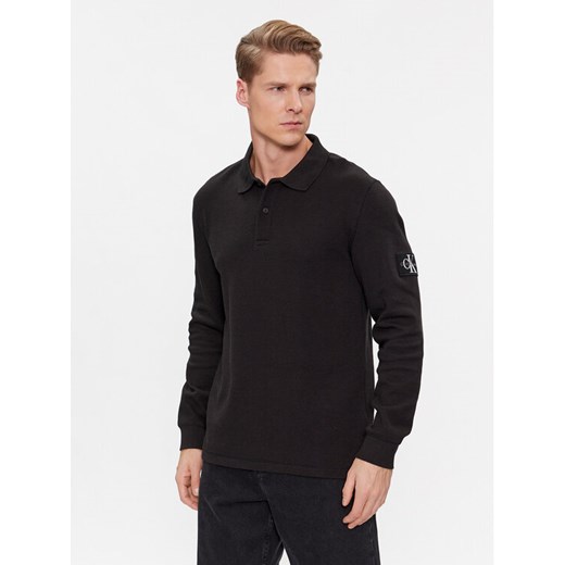 Calvin Klein Jeans Polo J30J324961 Czarny Regular Fit ze sklepu MODIVO w kategorii T-shirty męskie - zdjęcie 182596027