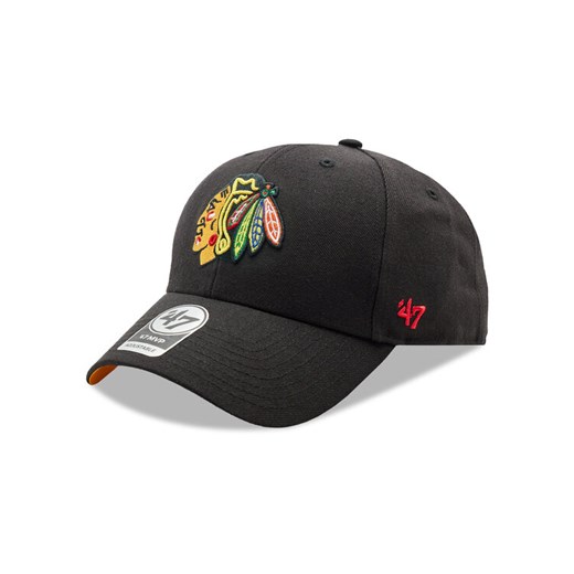 47 Brand Czapka z daszkiem NHL Chicago Blackhawks Ballpark Snap '47 MVP H-BLPMS04WBP-BKA Czarny ze sklepu MODIVO w kategorii Czapki z daszkiem męskie - zdjęcie 182596216