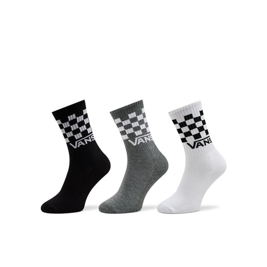 Vans Zestaw 3 par wysokich skarpet męskich Classic Check Crew VN000F0WY281 Czarny ze sklepu MODIVO w kategorii Skarpetki męskie - zdjęcie 182596247