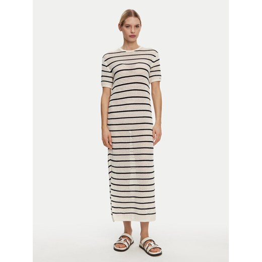 Tommy Hilfiger Sukienka letnia Pointelle WW0WW44489 Beżowy Slim Fit ze sklepu MODIVO w kategorii Sukienki - zdjęcie 182596259