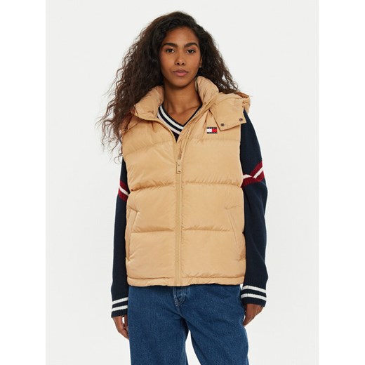 Tommy Jeans Bezrękawnik Alaska DW0DW18862 Beżowy Regular Fit ze sklepu MODIVO w kategorii Kamizelki damskie - zdjęcie 182596325